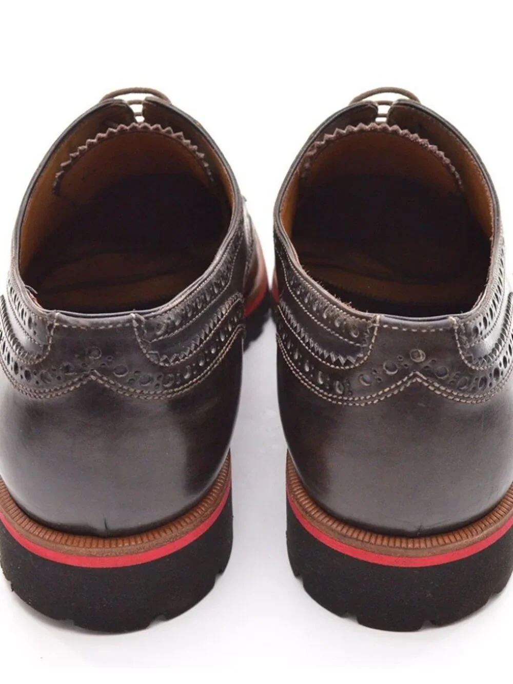 Men Scarpe Di Bianco SC533 Deco Nero Fondente Wingtip Oxfords 10 M